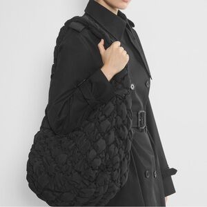 Babaton Curator Bigger Bag (Black Textured Quilted Tote)